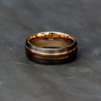 Thumbnail for Tungsten Carbide Ring with Wooden Inner and Rose Gold