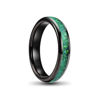 Thumbnail for 4mm Black and Green Opal Tungsten Carbide Ring