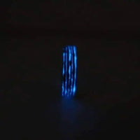 Thumbnail for Blue glow in the dark wedding and engagement ring in wood and carbon fibre