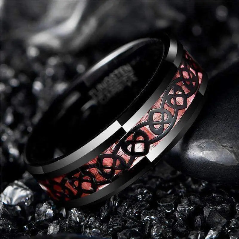 Orbit Rings Tungsten Carbide Celtic Pink