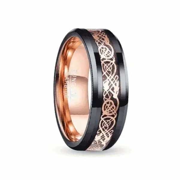 Orbit Rings Tungsten Carbide 5 Celtic Rose Gold