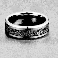 Thumbnail for Orbit Rings Tungsten Carbide Celtic Silver
