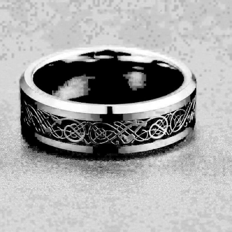 Orbit Rings Tungsten Carbide Celtic Silver