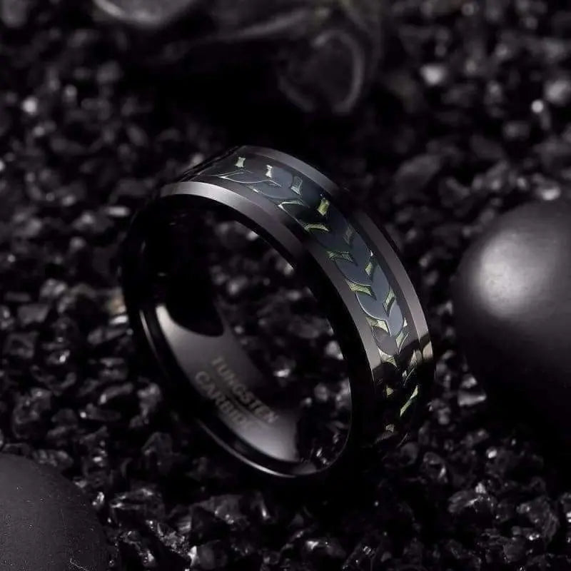 Orbit Rings Tungsten Carbide Cosmic Black