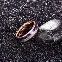 Thumbnail for Rose gold Tungsten ring with Imitation Vermiculite and Purple Agate