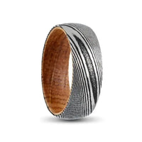 Thumbnail for 8mm Damascus Steel Ring, Wooden Inner