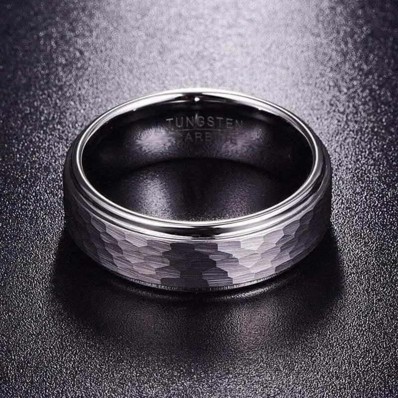 Orbit Rings Tungsten Carbide Dawn Silver