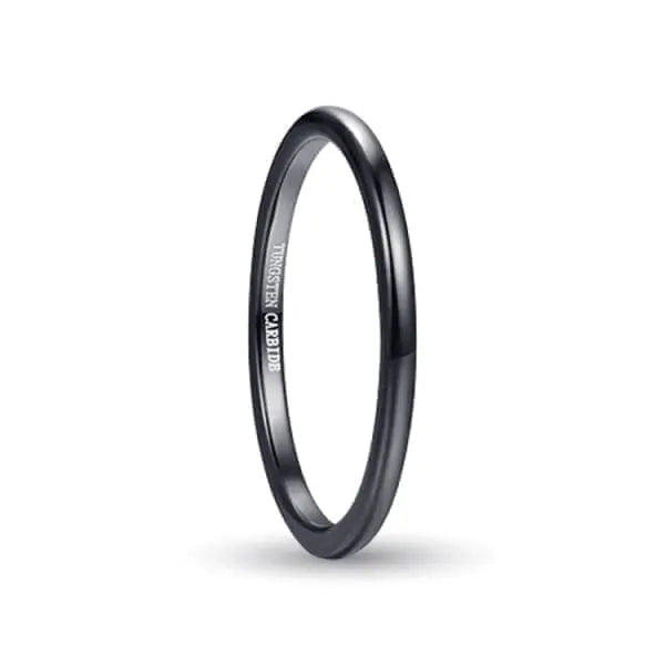 Orbit Rings Tungsten Carbide 6 Delta Ladies Black