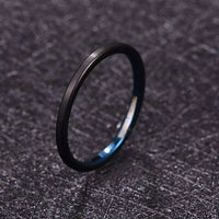 Thumbnail for Ladies 2mm Tungsten Wedding Ring. Black Outer, Blue Inner