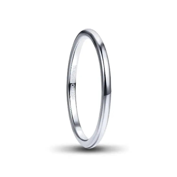 Silver 2mm Tungsten Carbide Ring