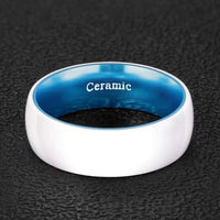 Thumbnail for White Ceramic Ring with Blue Aluminium Inner 