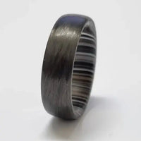 Thumbnail for 6mm Carbon Fibre Ring with Fordite Inner band
