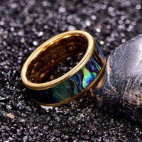 Thumbnail for Orbit Rings Tungsten Carbide Galaxy Gold