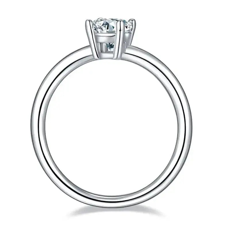 1ct Oval Shape Moissanite Ring in Sterling Silver