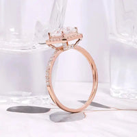 Thumbnail for 2ct Radiant Cut 7x7mm Moissanite Ring in 9ct Rose Gold Side View