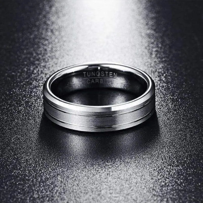 Orbit Rings Tungsten Carbide Jupiter Silver