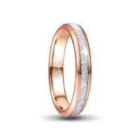 Thumbnail for 4mm Rose Gold Coloured Tungsten Carbide Ring with Meteorite Inlay