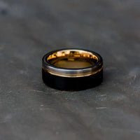 Thumbnail for Black, Silver and Rose Gold Tungsten Carbide Ring
