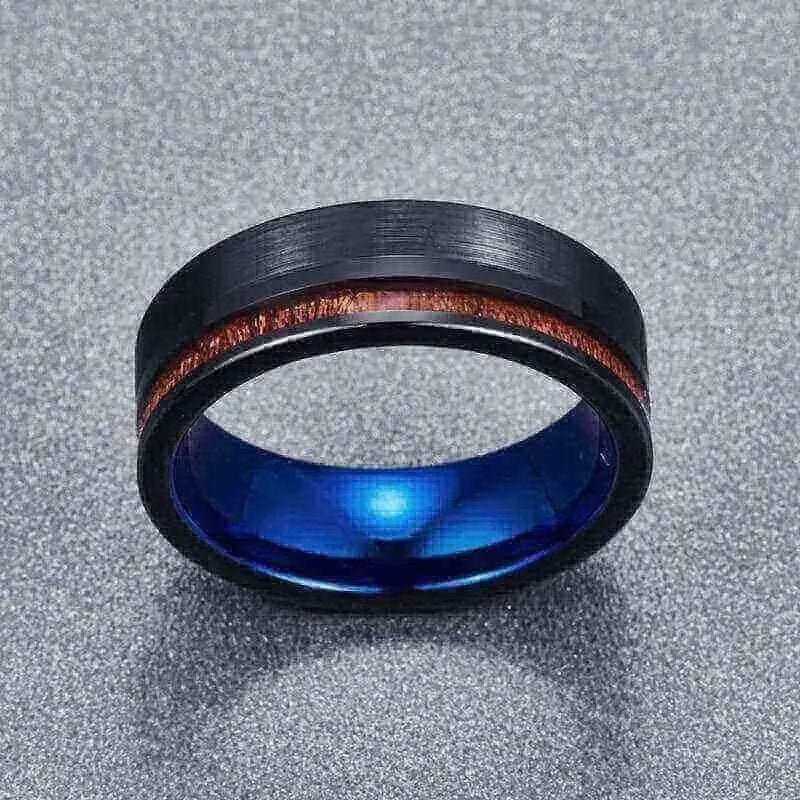 Orbit Rings Tungsten Carbide Neutron Wood