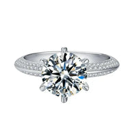 Thumbnail for 3ct Round Cut Moissanite Ring in Sterling Silver
