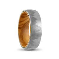 Thumbnail for Tungsten Ring with Forest Scenery and Olive Wood Inner