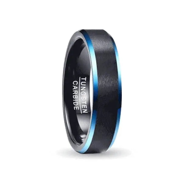 Orbit Rings Tungsten Carbide 7 / Dark Blue Starlight Blue Slim