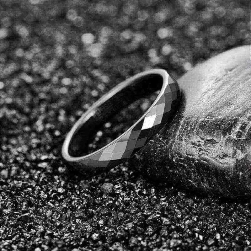 Orbit Rings Tungsten Carbide Sunrise Black