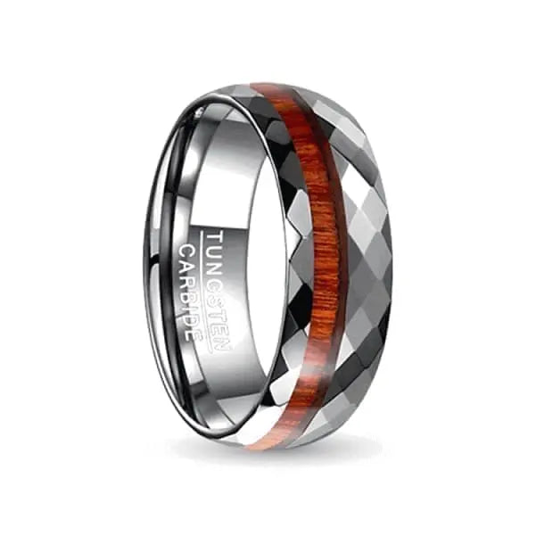 Orbit Rings Tungsten Carbide 7 Sunrise Wood