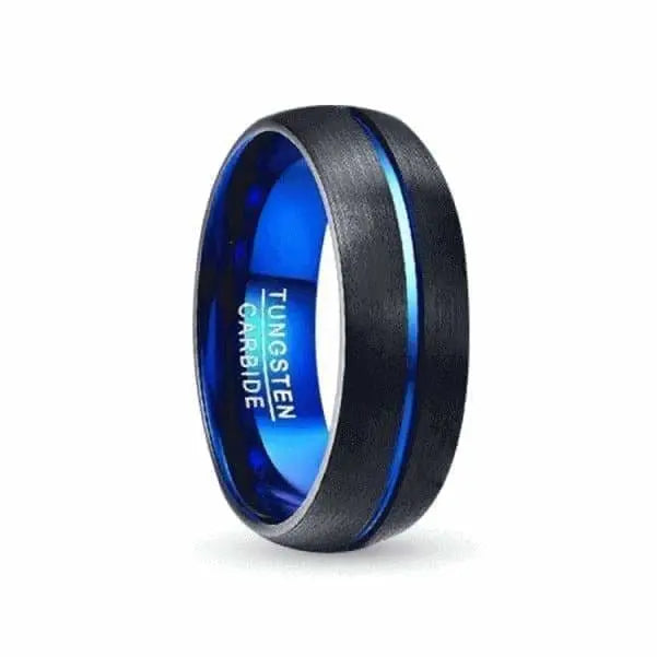 Orbit Rings Tungsten Carbide 7 Sunset Blue