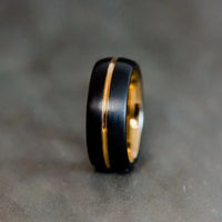 Thumbnail for Black and Rose Gold Tungsten Carbide Ring