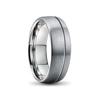 Thumbnail for Silver Tungsten Carbide Ring with Side Groove