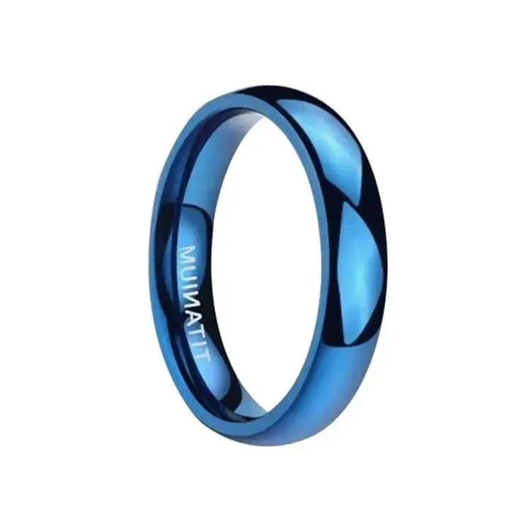 Polished Blue Titanium Ring 4mm