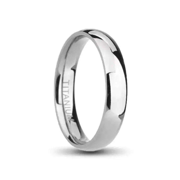 Polished Silver Titanium Ring 4mm