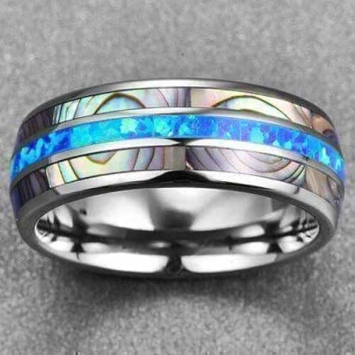 Orbit Rings Tungsten Carbide Celtic Blue