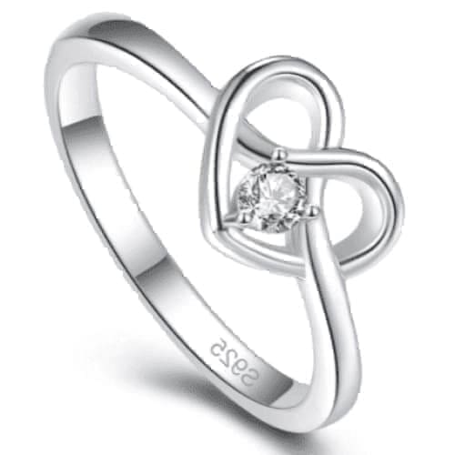 Buy Giva 925 Sterling Silver Infinity Heart Adjustable Heart Ring For Women  And Girls Online